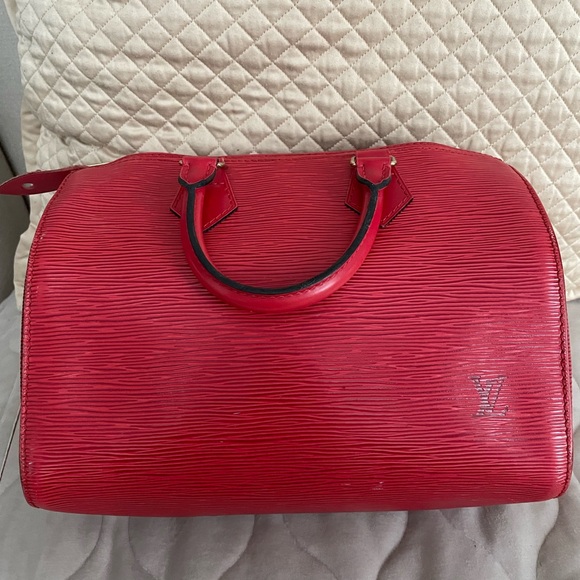 Louis Vuitton Red Epi Leather Satchel - Picture 1 of 5